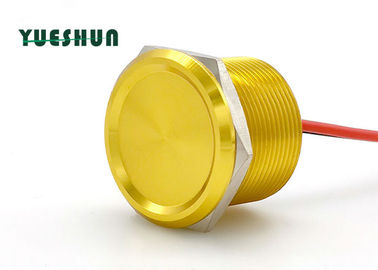 الصين ألومنيوم بيزو دفع زر تبديل لا مصباح 25mm 24VAC 100mA الجسم الأصفر موزع
